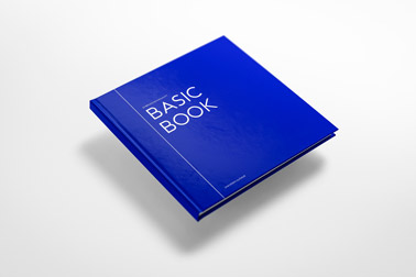 Square Hardcover Book on a White Surface