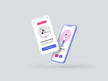 Two Clay iPhones on a Gray Surface