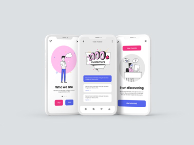 Three Clay iPhones on a Gray Surface