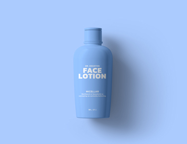 Lotion Bottle on a Blue Background