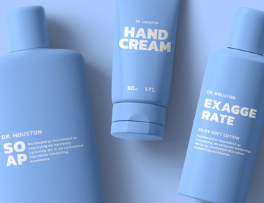 Closeup of Three Cosmetic Containers