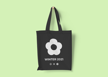 Tote Bag on a Green Surface