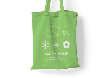 Zoomed Tote Bag on a White Surface