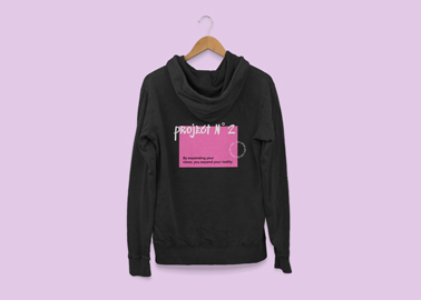 Hoodie on a Wooden Hanger Back View