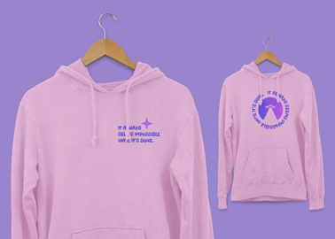 Two Hanging Hoodies Zoom In and Out View