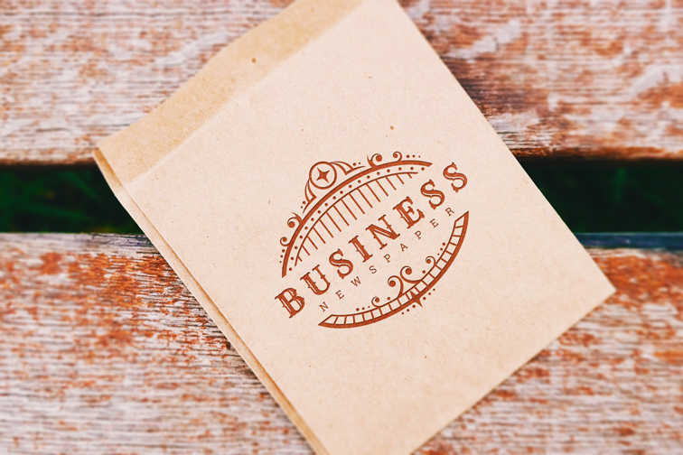 Kraft Paper on a Wooden Background