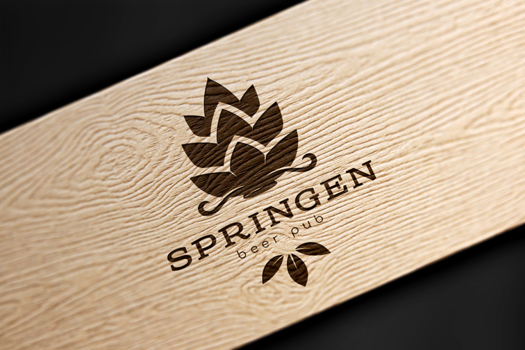 Printed Logo on a Wooden Surface