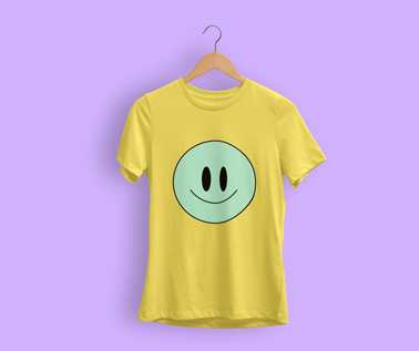 Hanging T-shirt on a Purple Background
