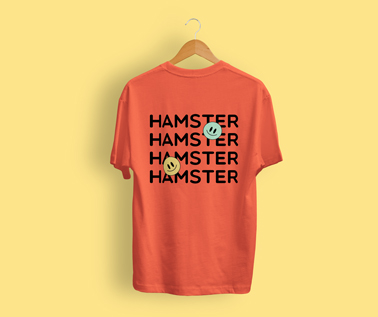 Hanging T-shirt on a Yellow Background