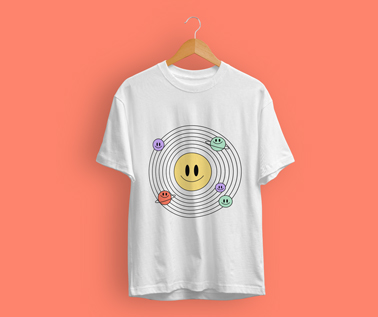 Hanging T-shirt on a Coral Background