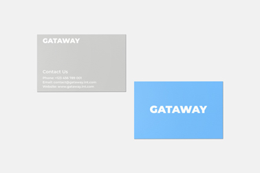 Two Business Cards on a Gray Surface