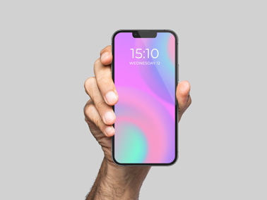 نظرة أمامية على يد تحمل أيفون