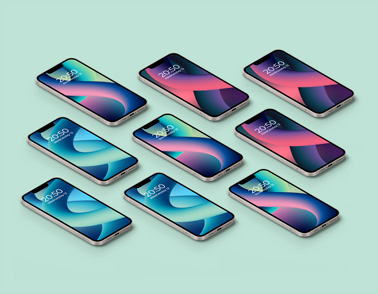 Multiple iPhone 13 Models Left Side View