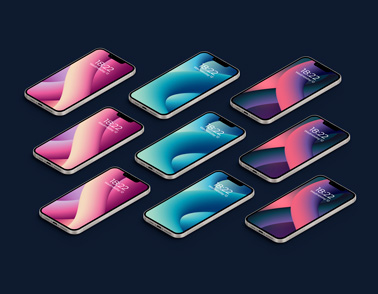 Multiple iPhone 13 Models Right Side View