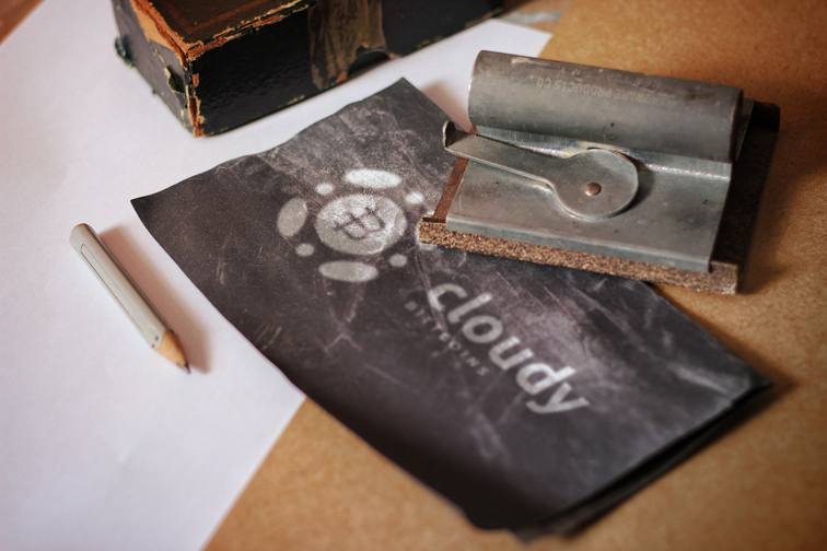 Vintage Stamp on a Black Paper