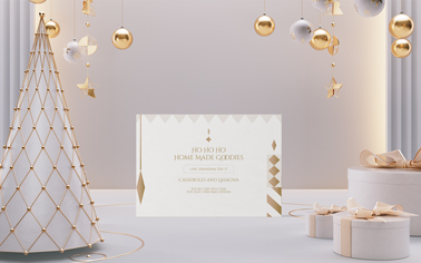 Greeting Card with Christmas Decorations