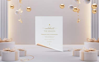 Event Flyer with Christmas Decorations