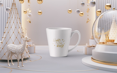 Tea Mug with Christmas Decorations