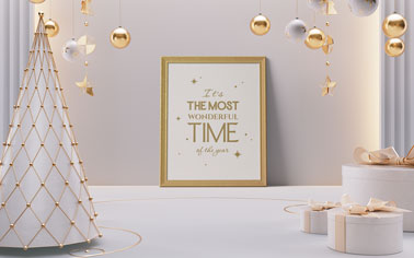 Photo Frame with Christmas Decorations