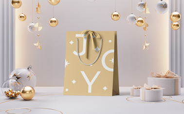 Shopping Bag with Christmas Decorations