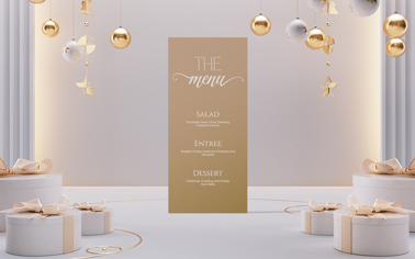 Event Leaflet with Christmas Decorations