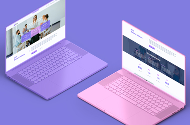 Two MacBook Pro 16 Laptops High Angle View