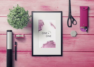 An Art Set With a Green Plant