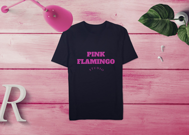 A T-shirt With a Lamp and Earphones