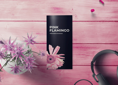 A Brochure With Flowers and Headphones