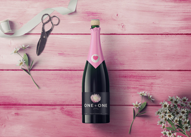 A Bottle of Champagne High Angle View