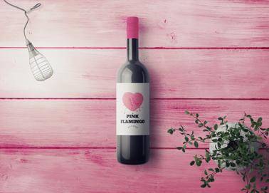 A Bottle of Wine High Angle View