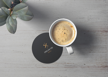 Cup of Coffee With a Coaster