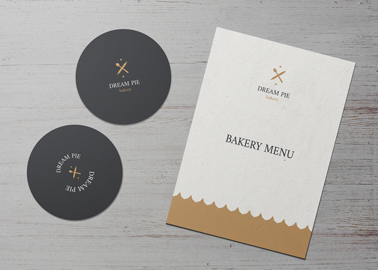 Menu With Coasters High Angle View