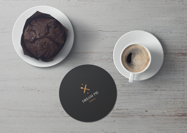 Coffee and Muffin With a Coaster