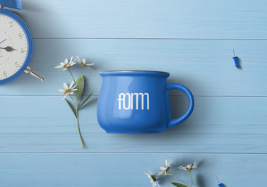 Tasse en céramique, vue en plongée