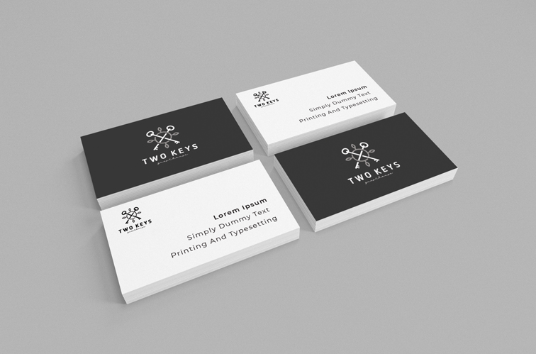 Four Stacks of Business Cards