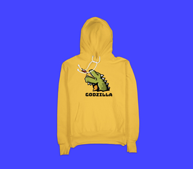 A Graphic Hoodie on a Blue Background