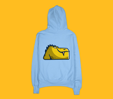 Trendy Graphic Hoodie on a Yellow Background