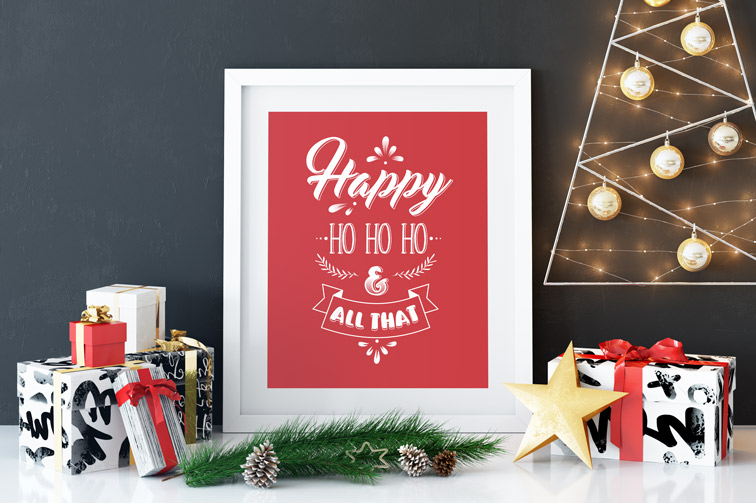 Photo Frame with Christmas Decorations