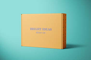 Eine geschlossene Schachtel in der Vorderansicht