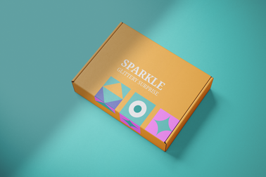 Eine geschlossene Schachtel aus einem hohen Blickwinkel