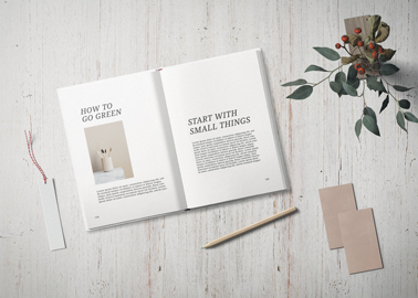 Open Book on a White Surface