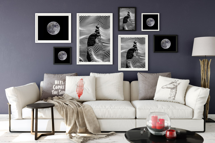 Wall Frames in a Living Room