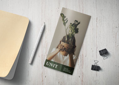 Brochure With Paper Clips and a Pencil