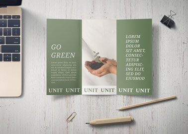 Open Brochure on a White Surface