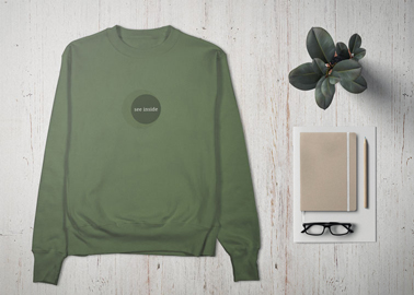 Sweatshirt With Stationery and Glasses