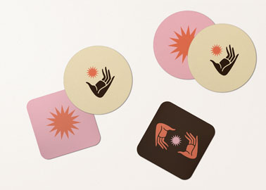 Пять подставок, вид под высоким углом