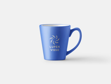 A blue coffee mug on Neutral Background
