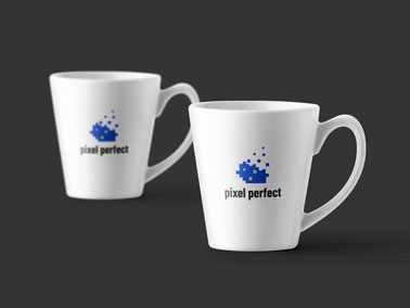 Two Coffee Mugs, One with a Zoomed View