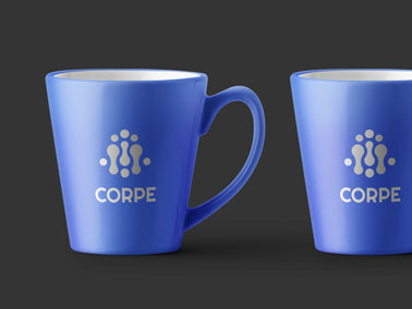 Two Coffee Mugs, One with a Half View
